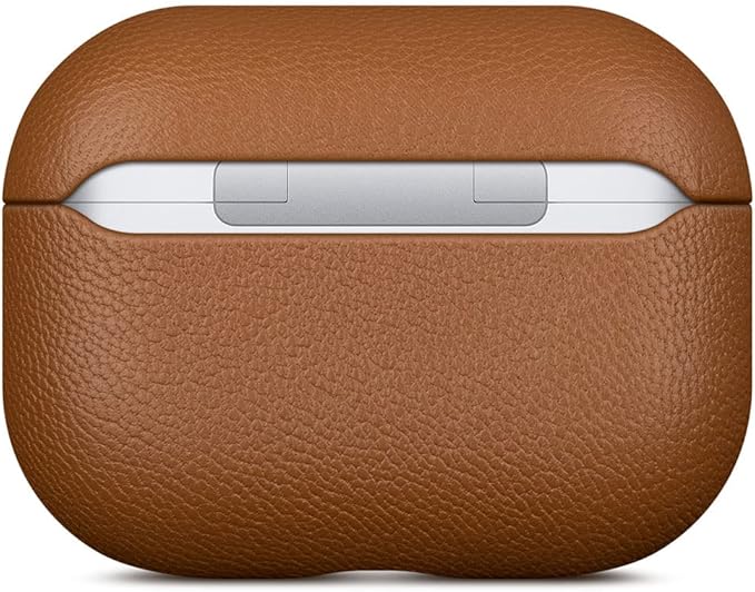 AirPods Pro 2nd Generation Leather Case (Not for AirPods Pro 1st Gen), Lopie Handmade AirPods Pro 2 Leather Case Cover, Protective Case Fully-Wrapped with Lambskin Leather - Retail Packaging - Brown