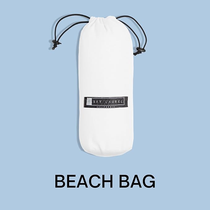 BAY LAUREL Turkish Beach Towel with Travel Bag 39 x 71 Quick Dry Sand Free Lightweight Large Oversized Towels Light