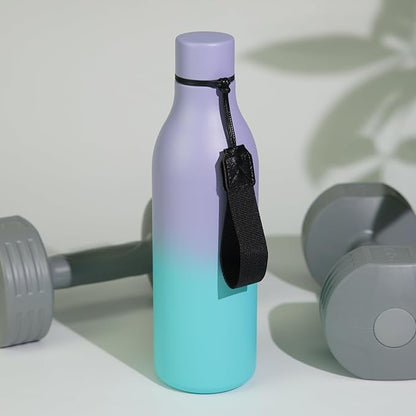 BJPKPK Insulated Water Bottles, 25 oz Stainless Steel Metal Water Bottle with Strap, BPA Free Leak Proof Jugs, Mugs, Flasks, Reusable Thermal Flasks for Sports & Travel, Lavender Mint