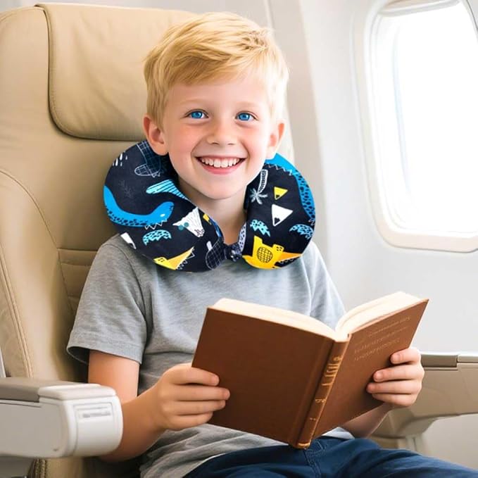 AGSDON 5 Piece Kids Luggage Set for Boys, Cute Rolling Wheels Suitcase for Toddler, Children Travel Carry on Suitcase-Dinosaur