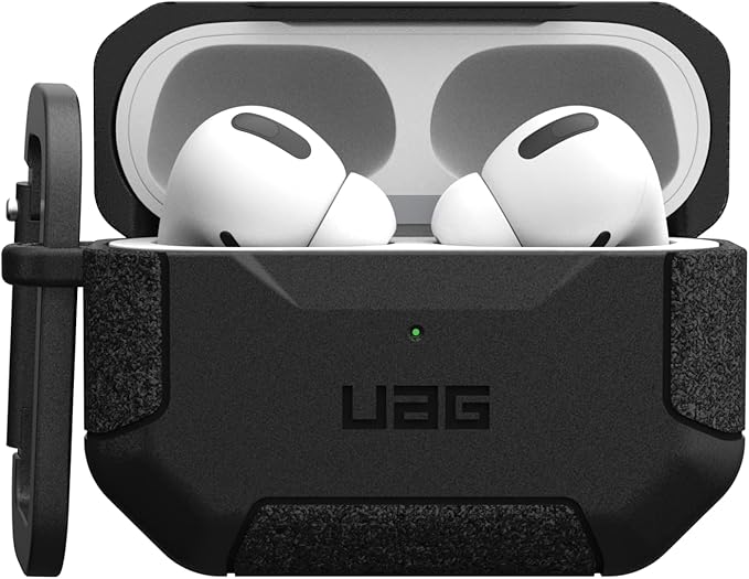 UAG Designed for AirPods Pro Case (2nd Generation 2022) Scout Black - Premium Rugged Hard Shell Full Protective Case Cover with Detachable Keychain Carabiner by URBAN ARMOR GEAR