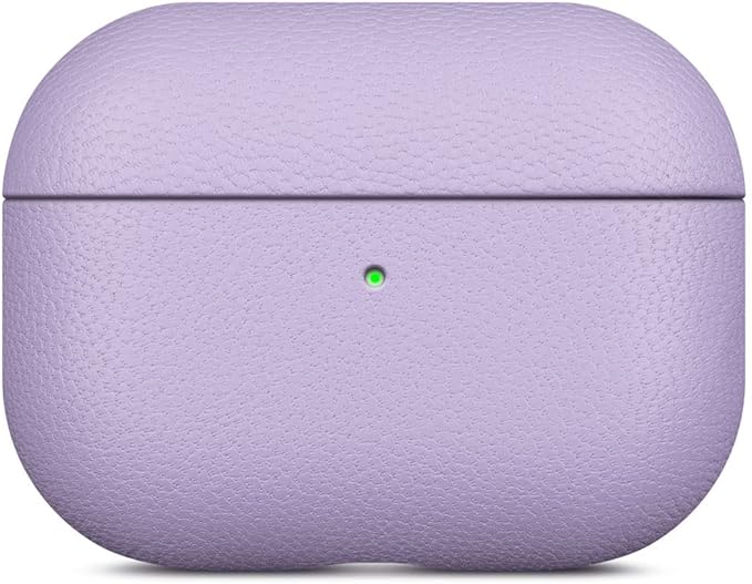 Lopie Handmade AirPods Pro 2 Leather Case Cover, Protective Case Fully-Wrapped with Lambskin Leather - Retail Packaging - Purple