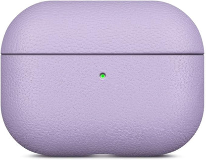 Lopie Handmade AirPods Pro 2 Leather Case Cover, Protective Case Fully-Wrapped with Lambskin Leather - Retail Packaging - Purple