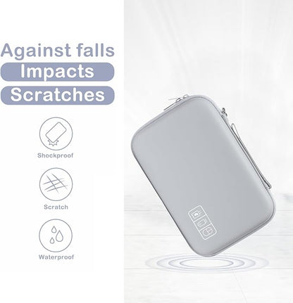 MOSISO Electronic Organizer Travel Case Compatible with MacBook Power Adapter, Compatible with Magic Mouse & Pencil, SD Card, USB Flash Disk with 4 Modular Insert & 2 Cable Tie & Snap Hook, Gray