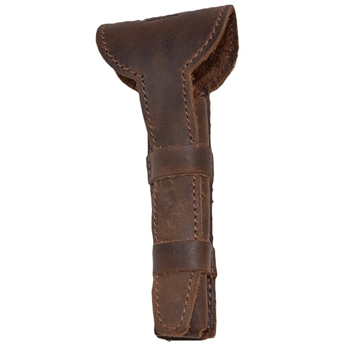 Hide & Drink, Leather Double Edge Safety Razor Protective Case, Shaving Travel Pouch, Handmade (Bourbon Brown)