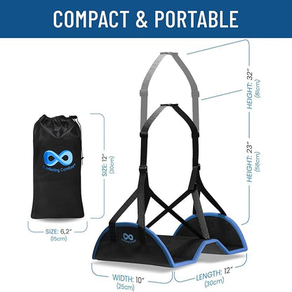 Everlasting Comfort Airplane Foot Hammock - Memory Foam Foot Rest for Plane Travel - Portable Foot Rest for Air Travel, Desk & Car - Airplane Essentials Foot Hammock for Plane Travel