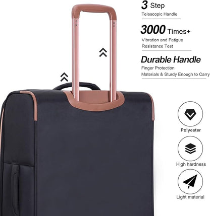 Travelhouse Luggage Set, Softside Suitcase 4-Piece (16/20/24/28), Expandable Lightweight Luggage Sets with Duffel Travel Bag,Suitcase with Double Spinner Wheels