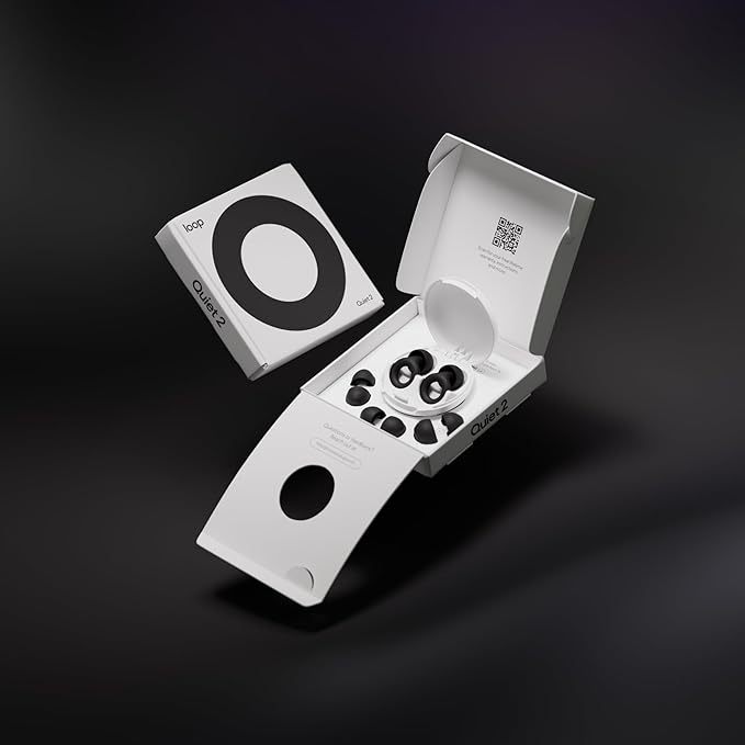 Loop Quiet 2 Ear Plugs – Ultra-Comfy Reusable 24dB (SNR) Noise-Reducing Earplugs for Sleep, Deep Focus, Travel, Noise Sensitivity, Flexible Hearing Protection, Customizable Fit