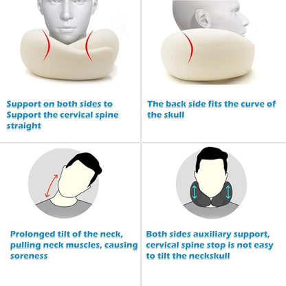 Travel Neck Pillow for Airplane, Memory Foam Travel Neck Pillow, Adults turtle neck pillow Ergonomic Support for Airplane Car Home Office Sleep, Packable Compact Portable Adults Turtle Pillows (Grey)