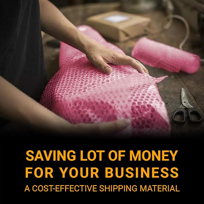 Pacific Mailer 2-Pack Anti-Static Bubble Cushioning Wrap Rolls, 3/16" x 17" x 72' ft Total [2 Rolls of 36 Feet] Perforated Every 12", 20 Fragile Stickers for Packaging, Shipping, Mailing