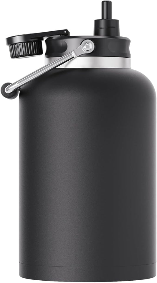 Zenbo One Gallon Jug with Straw, 128 oz Double Wall Vacuum Insulated Sports Water Bottle, Keeps Cold up to 48 Hours, Leak-Proof & Sweat-Proof Stainless Steel Water Jug for Gym, Outdoor & Camping