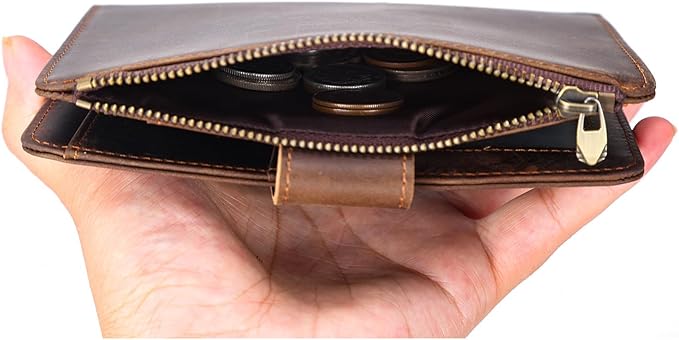 Polare Full Grain Leather Travel Passport Holder with YKK Zipper Pocket Snap Passports Cover RFID Blocking Passport Wallet Holders 2 Passports (Dark Brown with Zipper Pocket)