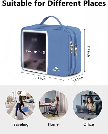 MATEIN Electronics Organizer, Cable Organizer Bag Electronic Accessories Case with Handle for Cable, Cord, Tablet, Charger, Phone, Double Layers Tech Case Travel Gifts for Men and Women, Blue