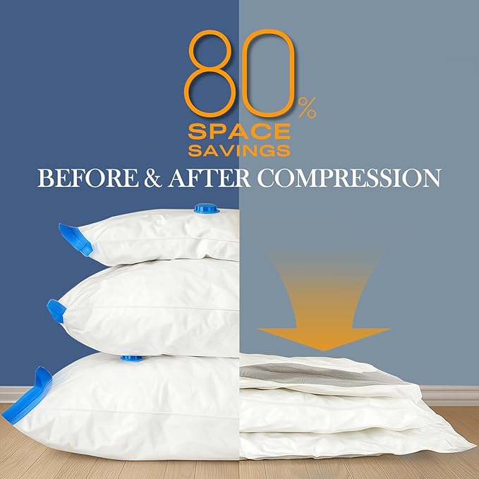 Vacuum Seal Bags for Clothing, 22 Pack Vacuum Storage Bags (4 Jumbo, 4 Large, 4 Medium, 6 Small, 4 Roll) for Clothes Comforters, Travel Space Saver Bag with Compact Electric Pump (2025 Upgrade)