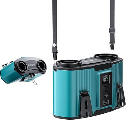 24000mAh Personal Waist Fan, USB Rechargeable Clip The Waist For Working,10 Speed & 40H Cooling and Heatstroke Prevention For Outdoor Travel Camping (blue, 24000mAh)