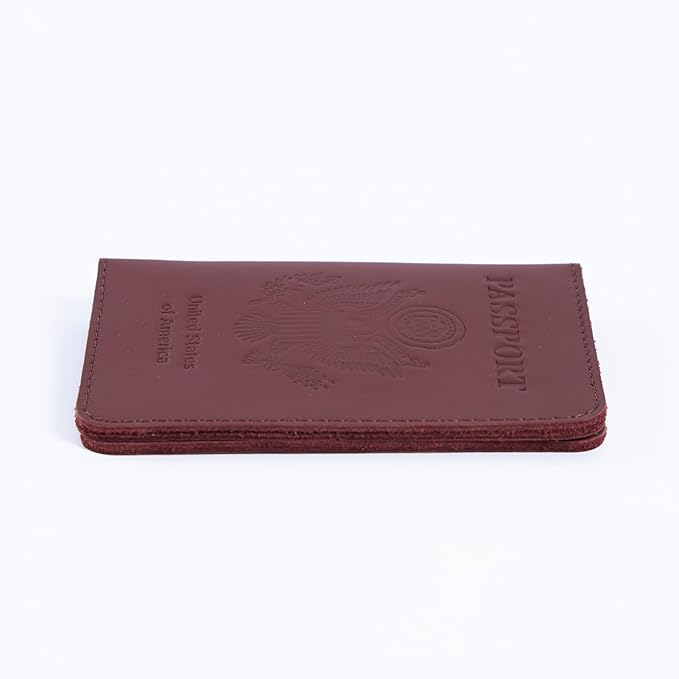 INCARNE US Leather Passport Holder for Travel - Passport Case - Passport Wallet for Men - Passport Cover for Women Sleeve Protector - Travel Essentials Vacation Luggage Gifts - Classic Light Blue