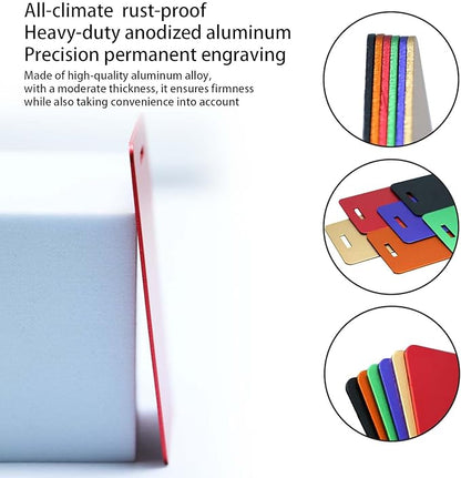 Luggage Tags for suitcases Tags Pack of 4 Personalized Luggage Tags Double Sided Laser Engraving Metal Luggage Tag and Stainless Loops Customizable Luggage Tag Cruise Luggage tag (Gold, Large)