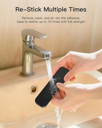 iWALK Magnetic Cable Holder,Reusable Adhesive Desktop Cord Organizer for 2-6mm Cables,4 Clips for Lightning & USB C/Micro Cables,Sticks to Wood,Glass,Metal, Marble,2-Pack,Black