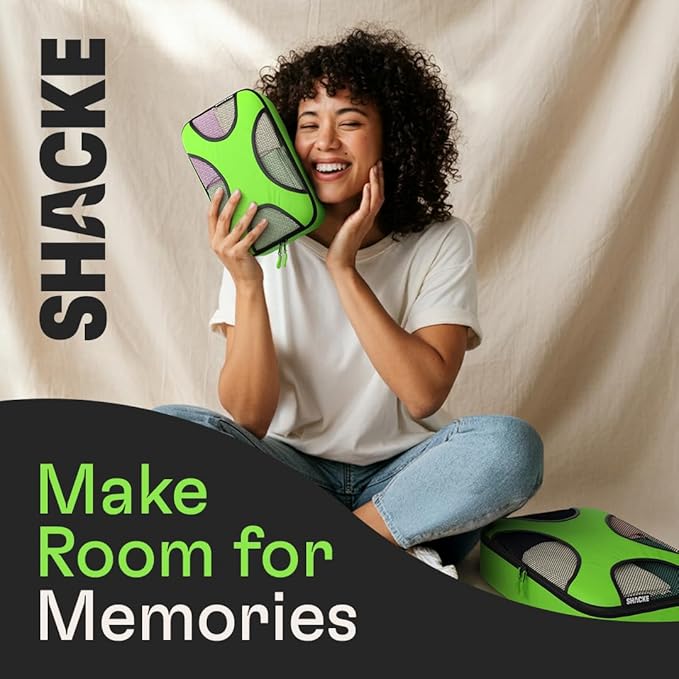 Shacke 6 Set Packing Cubes for Travel - Compression Packing Bags/Travel Organizer - Luggage Organizer Bags for Traveling - Travel Essentials for Women - Cruise Must Haves Packing List