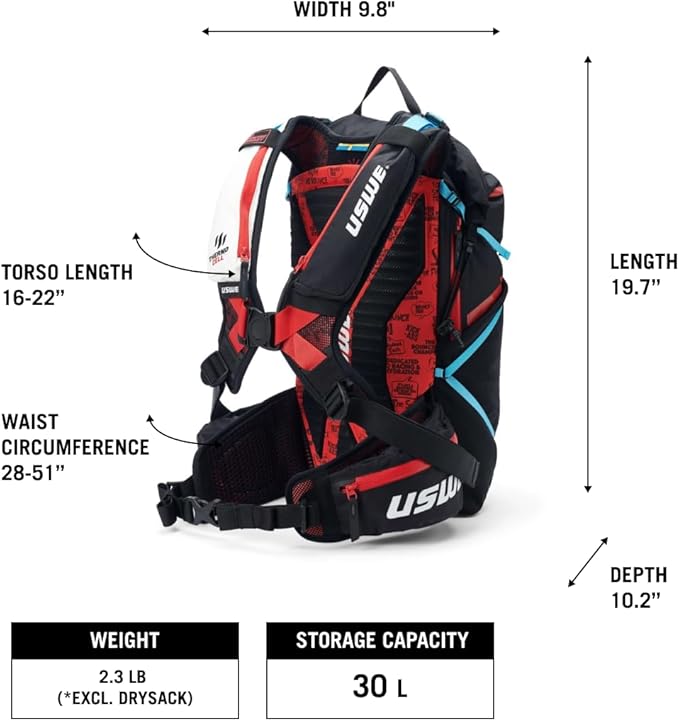 USWE Hajker, Hiking Backpack, Adventure Daypack with Waterproof Rolltop, for Men and Women