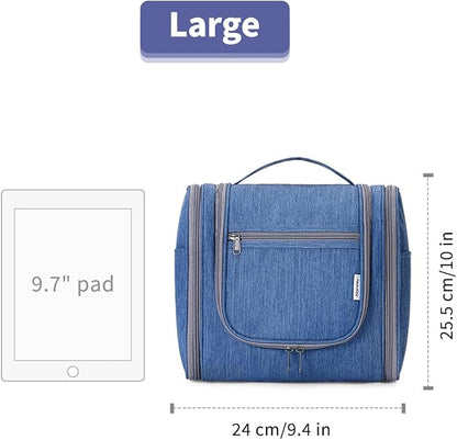 Narwey Hanging Toiletry Bag for Women Travel Makeup Bag Organizer Toiletries Bag Men for Cosmetics Essentials Accessories (Large, Navy Blue)