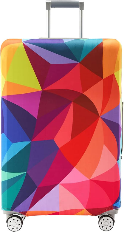 Travelkin Luggage Covers For Suitcase Tsa Approved,Suitcase Cover Protector Fit 18-32 Inch Luggage (Colorful Geometry, L)