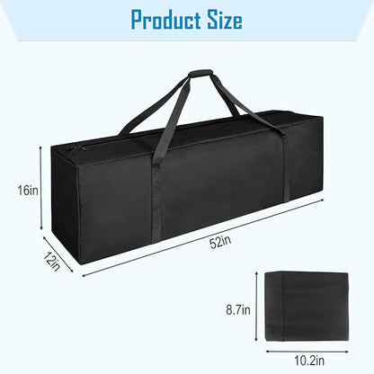 52" Sports Duffle Bag - 163L Extra Large Travel Duffel Luggage Bag with Upgrade 2-way Lockable Zippers, Durable & Water Resistant (52" Black)