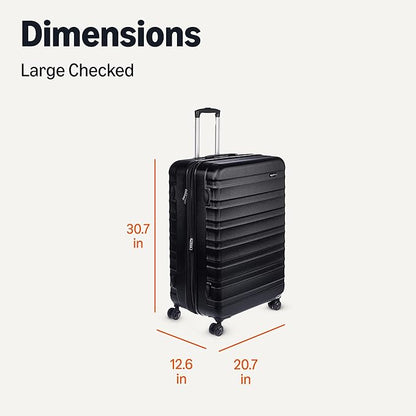 Amazon Basics 30" Hardside Large Checked Luggage, Hardshell Suitcase With Wheels, Expandable For Up to 15% More Space, With Scratch-Resistant Surface, Four Multi-directional Wheels, Black