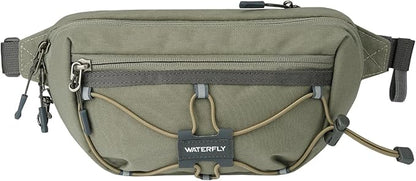WATERFLY Lightweight Small Fanny Pack: 1.5L Mini Slim Crossbody Waist Belt Hip Bag with RFID Blocking, Anti-Theft & Water Resistant Pouch for Women Men Travel Hiking Running Walking EDC