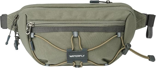 WATERFLY Lightweight Small Fanny Pack: 1.5L Mini Slim Crossbody Waist Belt Hip Bag with RFID Blocking, Anti-Theft & Water Resistant Pouch for Women Men Travel Hiking Running Walking EDC