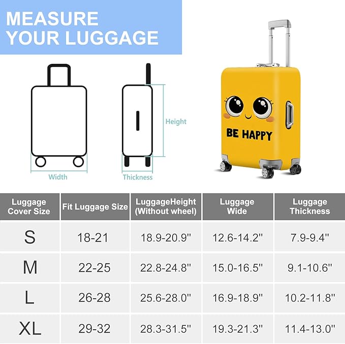 ANNA QUEEN Travel Luggage Cover Suitcase Protector Suitcase Cover Anti-Scratch,Stretchable Luggage Travel Bag Cover Washable