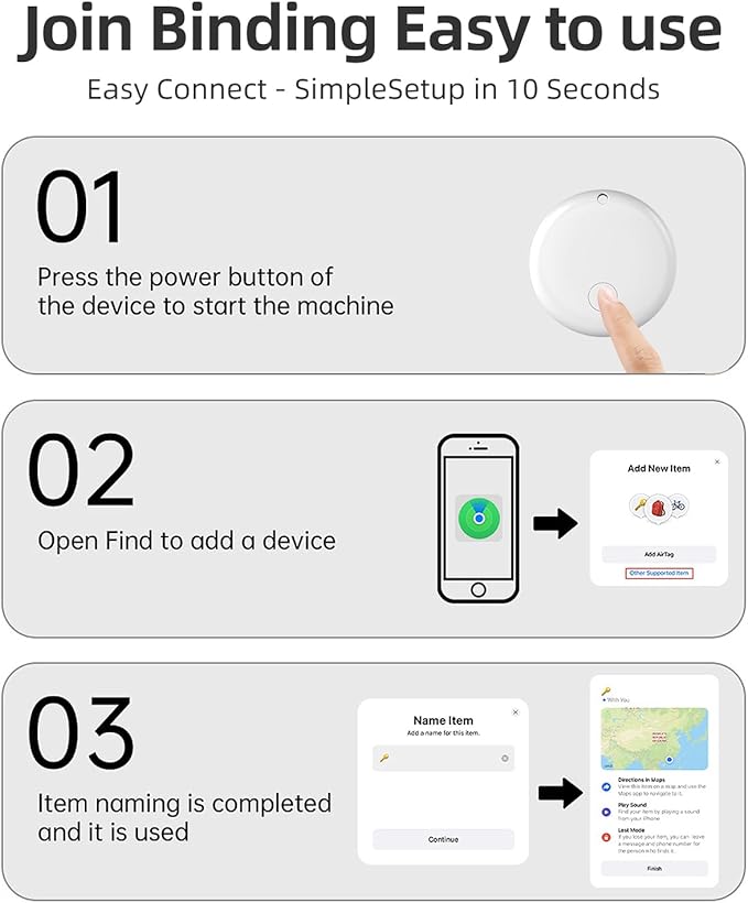 Air Tracker Tags 4 Pack, Seamlessly Works with Apple Find My (iOS Only),Multi-Use Item Finder for Keys/Wallets/Luggage/Backpacks/Suitcases–Organize & Secure Your Essentials (Not for Android)