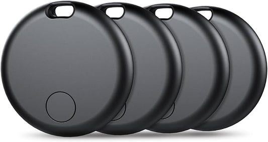 Air Tracker Tags-4 Pack: Smart Bluetooth Tracker, Item Finder Works with Apple Find My (iOS Only) App, Trakcer Tag Locator for Keys, Luggage, Satchel, weTag mini. (Not for Android Devices)