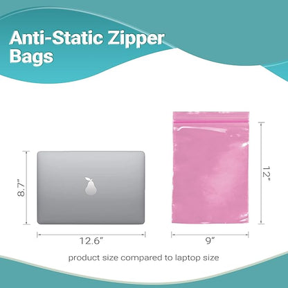 APQ Plastic Reclosable Zipper Bags, 9 x 12 Inch. Pack of 1000 Anti Static Poly Bag. Plastic Jewelry Bags. Anti Static Bag Resealable. Resealable Plastic Bags. Jewelry Poly Bags Reclosable