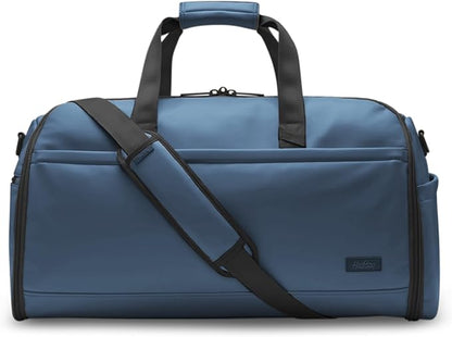 Halfday Convertible 2-in-1 Vegan Leather Premium Garment Duffel Weekender Bag 45L | Carry-On, Wrinkle-Free Travel, Hanging Suit Compartment, Shoe Pockets, Trolley Sleeve, Ocean