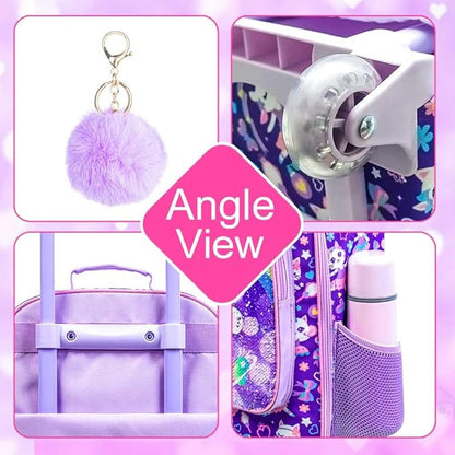 UFNDC Kids Luggage, Girls Suitcase Rolling with Wheels, Travel Carry on for Children Toddler Elementary