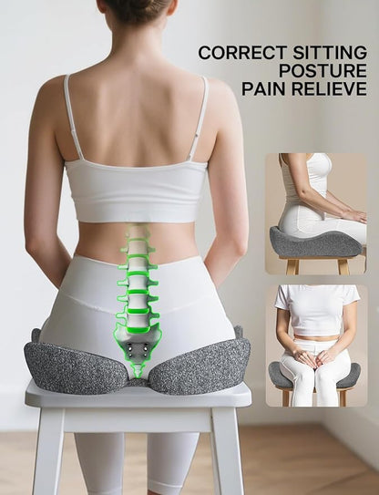 Medisana Seat Cushion, SC 200G Seat Cushions for Office Chairs, Car Seat, Wheelchair - Sciatica & Tailbone & Coccyx Pain Relief Pillow for Driver Sedentary People（Size:22.8 * 16.5 * 4.3 in-Grey）