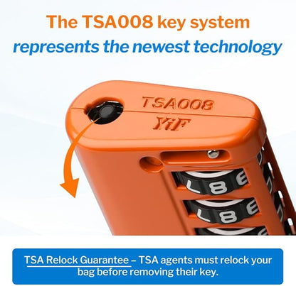 Forge TSA Approved Luggage Locks 4 Digit Combination TSA Travel Locks with TSA008, Open Alert Indicator, Zinc Alloy Body for Luggage, Suitcase, Backpack, and More. Orange 4 Locks.