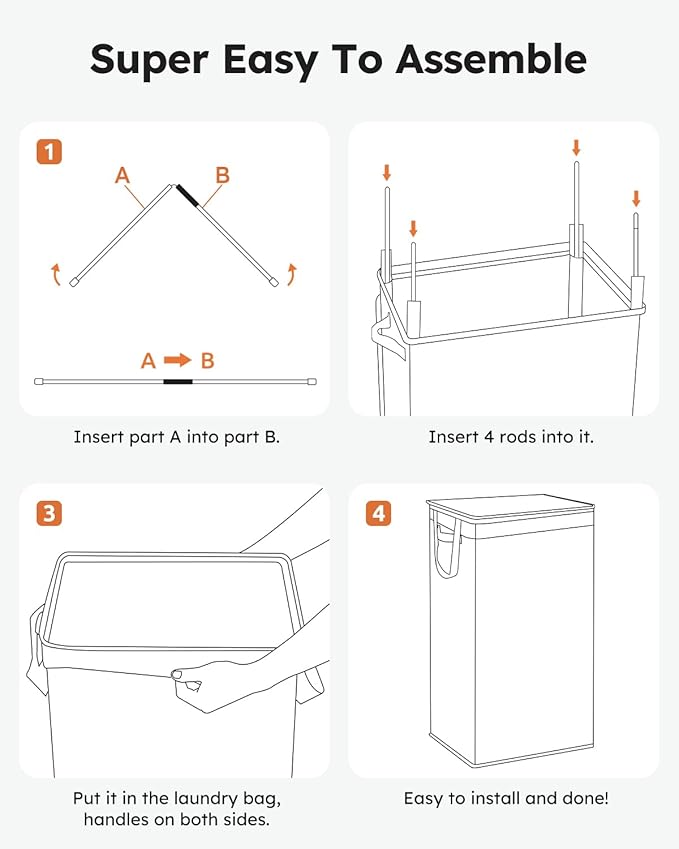 SOLEDI Clothes Hamper with Lid - 100L XL - Large Laundry Basket with Removable Bag, Collapsible Laundry Baskets, Convenient Storage - Hampers for Laundry for Bedroom, Bathroom, Closet, Dorm, Off-White