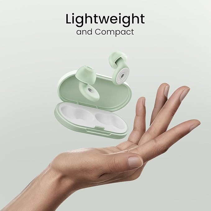 Ear Plugs, Soft Ear Plugs for Sleeping - 30dB Noise Cancelling Reusable Silicone Earplugs, Ultra Comfortable Fit for Studying, Concerts, Travel, 8 Ear Tips (Green)