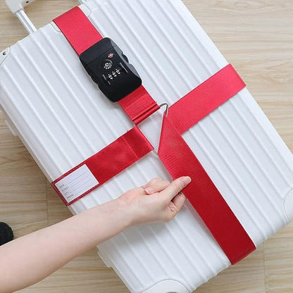 Luggage Straps for Suitcases TSA Approved Heavy Duty Adjustable Travel Belt Cross Suitcase Belts Luggage Tags with Name ID Card Travel Accessories Fit for 20-32 Inch Suitcase (Sky Blue)