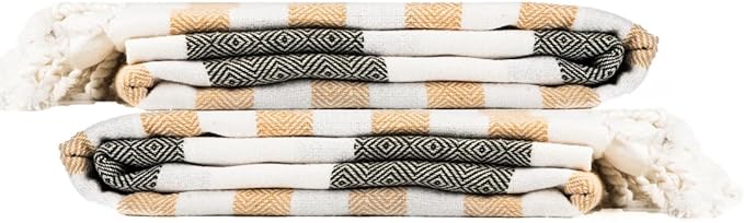 Cotton Turkish Beach Towel with Towels Oversized 36"x72" Pool Absorbent Extra Large Quick Dry Sand Travel Towel (Sage & Sand, 2 Pack)