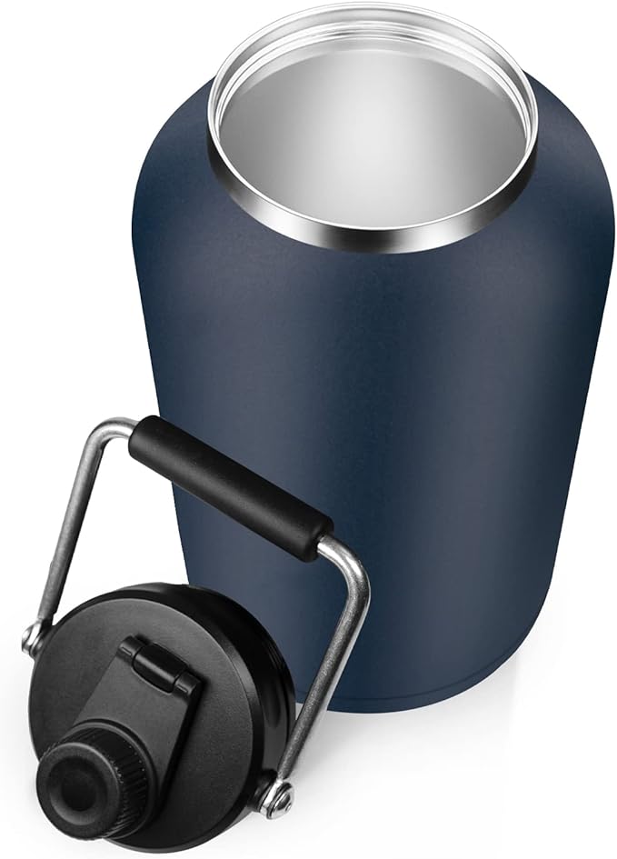 Zenbo One Gallon Jug with Straw, 128 oz Double Wall Vacuum Insulated Sports Water Bottle, Keeps Cold up to 48 Hours, Leak-Proof & Sweat-Proof Stainless Steel Water Jug for Gym, Outdoor & Camping