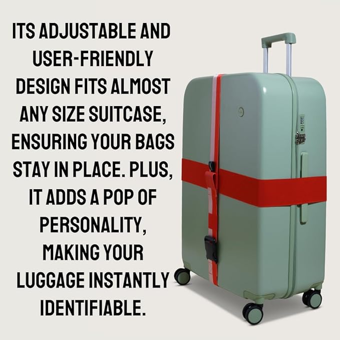 Cincha Travel Adjustable Luggage Strap, Fits Carry-On and Checked Bags, TSA Approved, Shark Tank Brand, Premium Travel Accessory (Black)