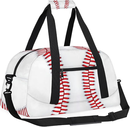 Kids Duffle Bag Girls Boys Baseball Sports Texture Weekender Overnight Bag,Lightweight Duffel Bags for Traveling Gym Sport Dance