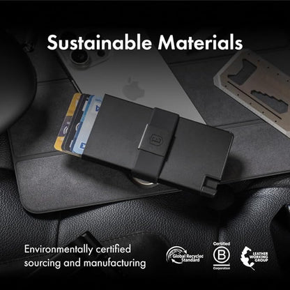 Ekster - Aluminum Cardholder Pro Wallet - All-Metal Aluminum Wallet for Men - Fits 7 Cards, RFID Blocking Layer, Ultra-Thin, Minimalist, Push Button, Card Access, Expandable, Trackable (Jet Black)