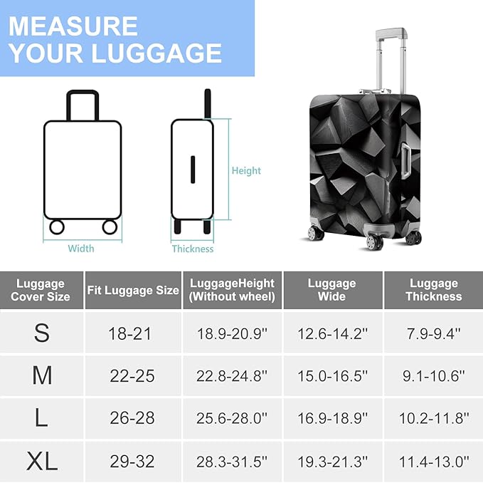 ANNA QUEEN Travel Luggage Cover Suitcase Protector Suitcase Cover Anti-Scratch,Stretchable Bag Cover Washable Durable Polyester