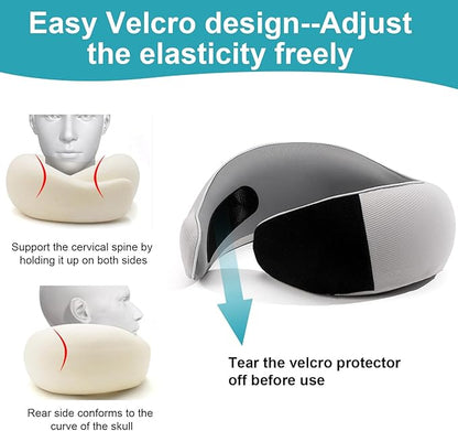 RURING Travel Pillows for Airplanes, 2025 New Travel Neck Pillow Travel Pillow, Neck Pillow Airplane Memory Foam 360 Degree Support Stowable Pillows for Airplanes Offices and Cars (Dark Gray)