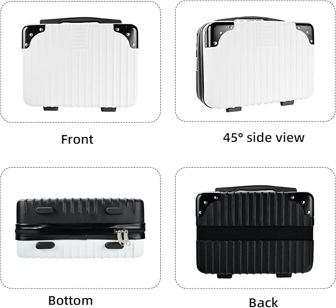 14inch Hard Shell Cosmetic Organizer Travel Train Hand Luggage Small Portable Carrying Suitcase Makeup Case Bag for Women Toiletry