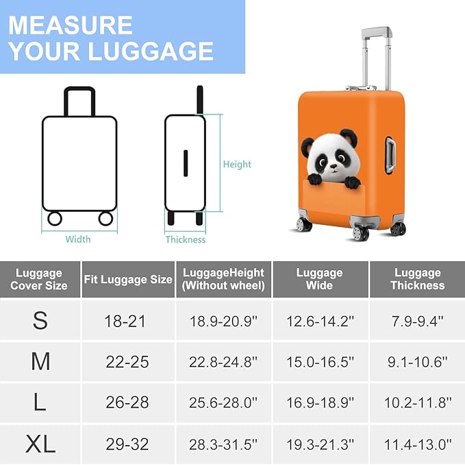 ANNA QUEEN Funny Cut panda Travel Luggage Cover Suitcase Protector Suitcase Cover Anti-Scratch,Stretchable Fit for 18-32Inch Luggage,Travel Bag Cover Washable L(fits 26-28Inch suitcase)